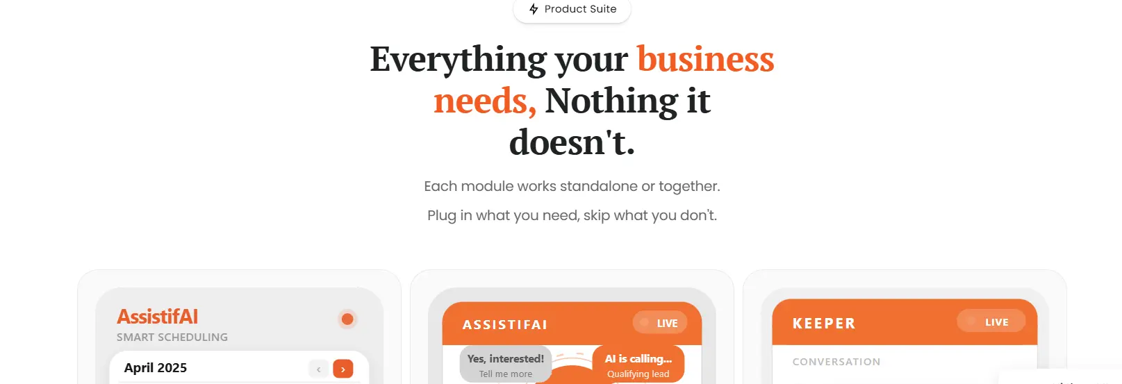 An image showing the homepage of AssistifAI