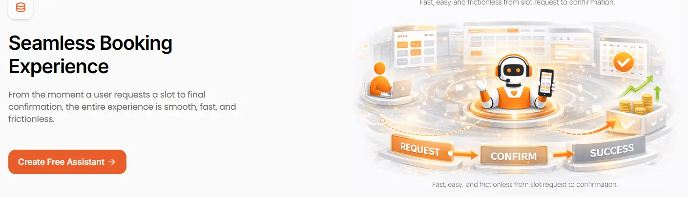 An image showing the seamless booking experience of an AI scheduling assistant like AssistifAI.