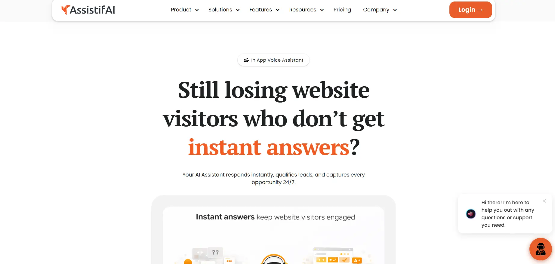  Image showing the webpage of an AI voice assistant, AssistifAI.