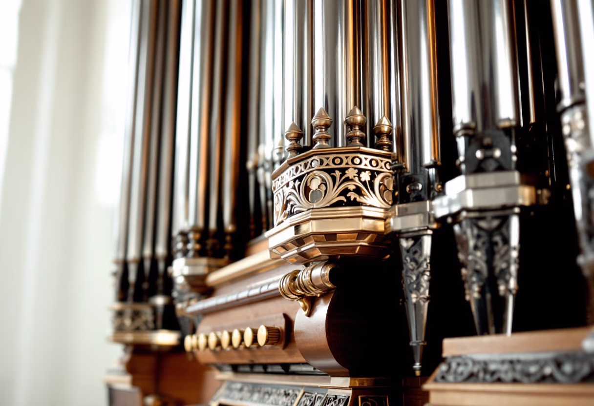 image of musical instruments in church