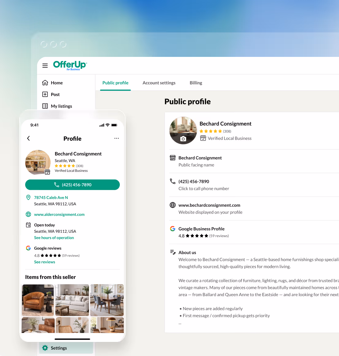 OfferUp Business Portal UI
