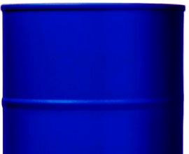 Un tambor para almacenar productos quimicos de color azul