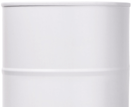 Un tambor para almacenar productos quimicos de color blanco