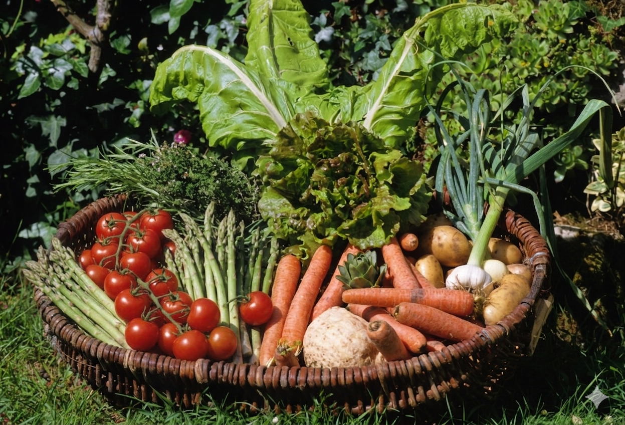 image of organic food section (for a grocery store)