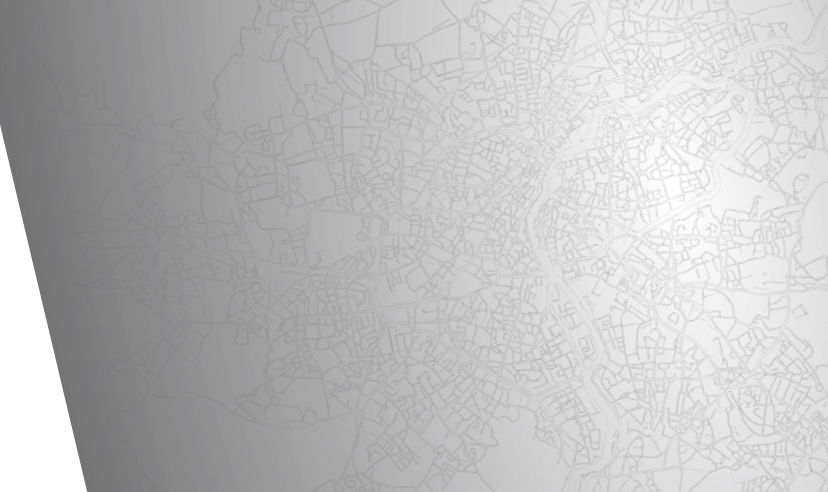Minimalist outline map of Lyon city, France, Abilene Solutions office location