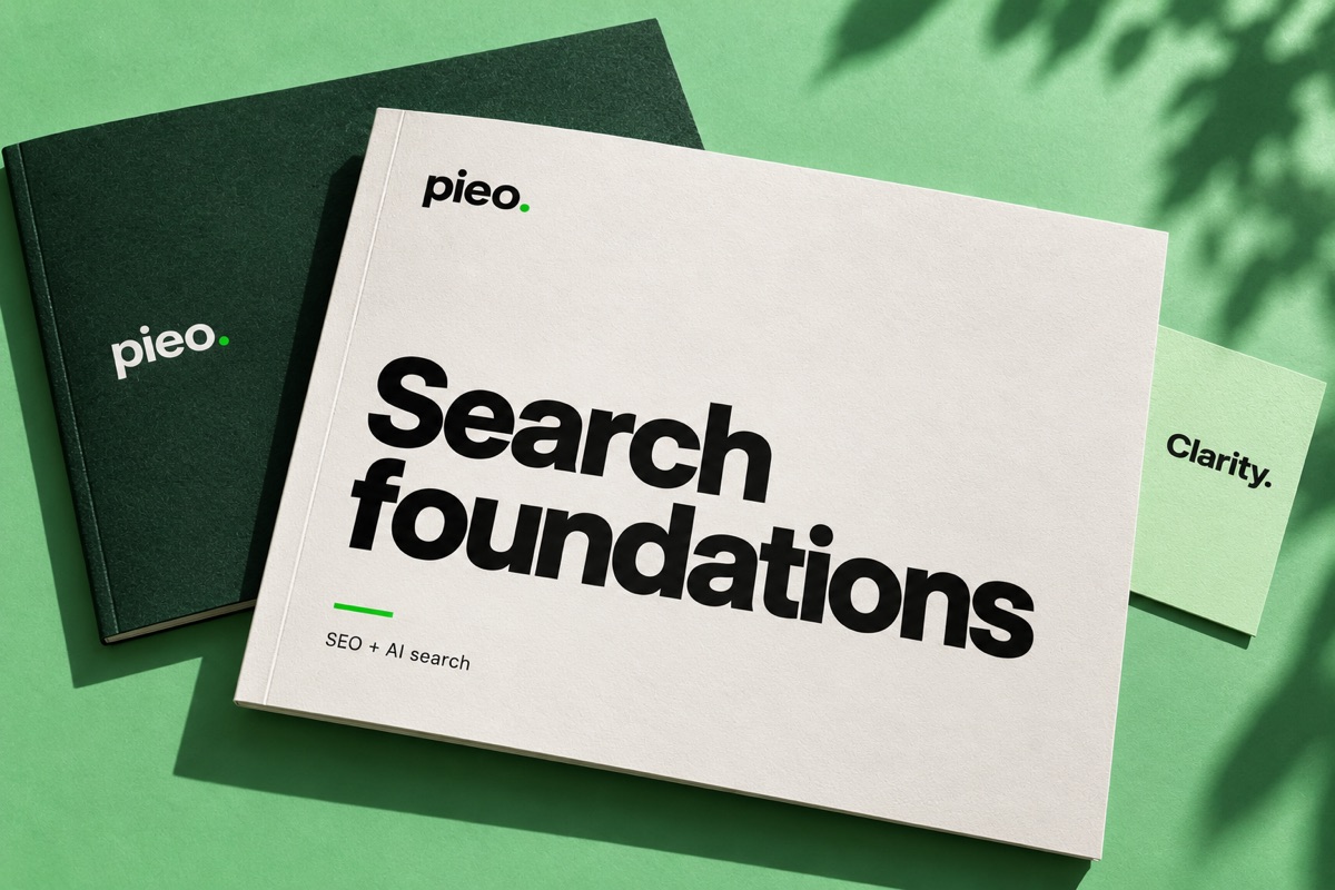 Illustrative Pieo Search foundations folios for SEO and AI search