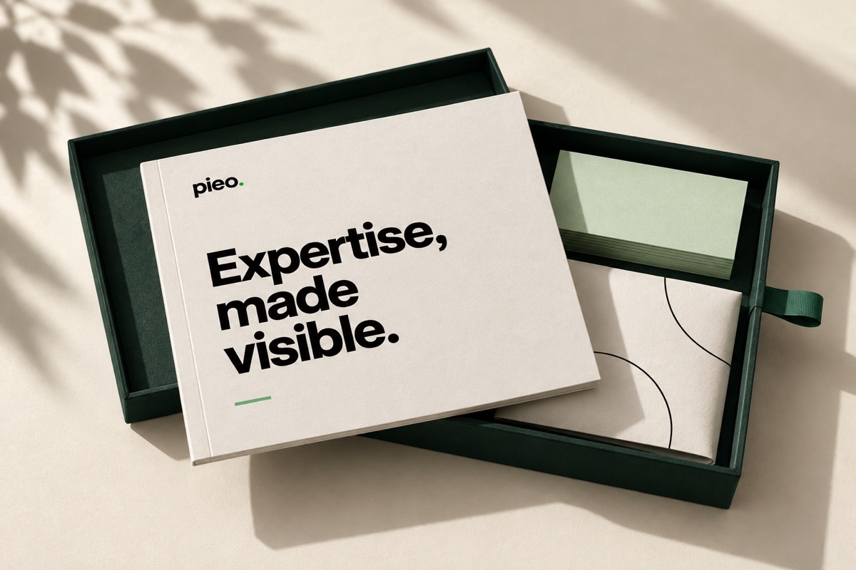 Illustrative Pieo Expertise made visible presentation box