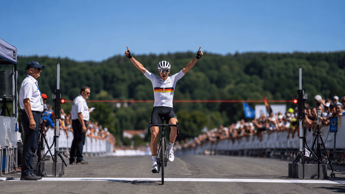 Cycling race finish
