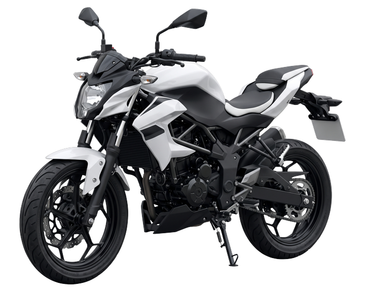 Moto 125 cm³ blanche et noire