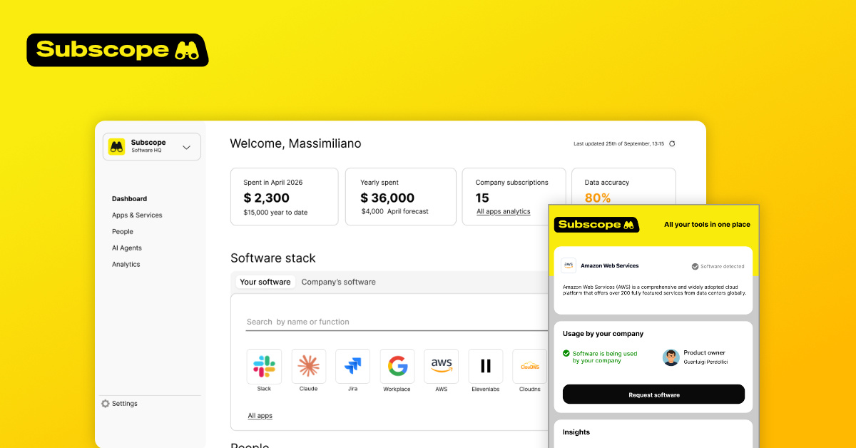 Subscope - Software HQ and SaaS management platform for companies