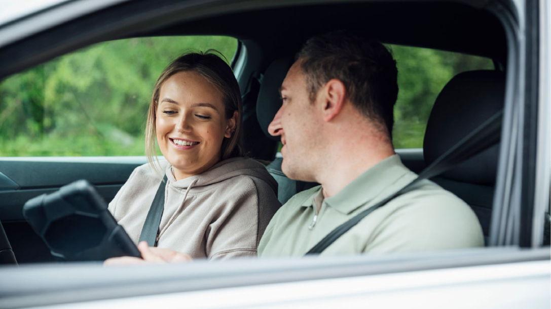 Learner driver practising driving in Ireland