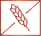 Icon of a wheat spike crossed out, indicating gluten-free.