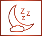 Illustration of a crescent moon with a small cloud beneath and three 'Z' letters above indicating sleep.