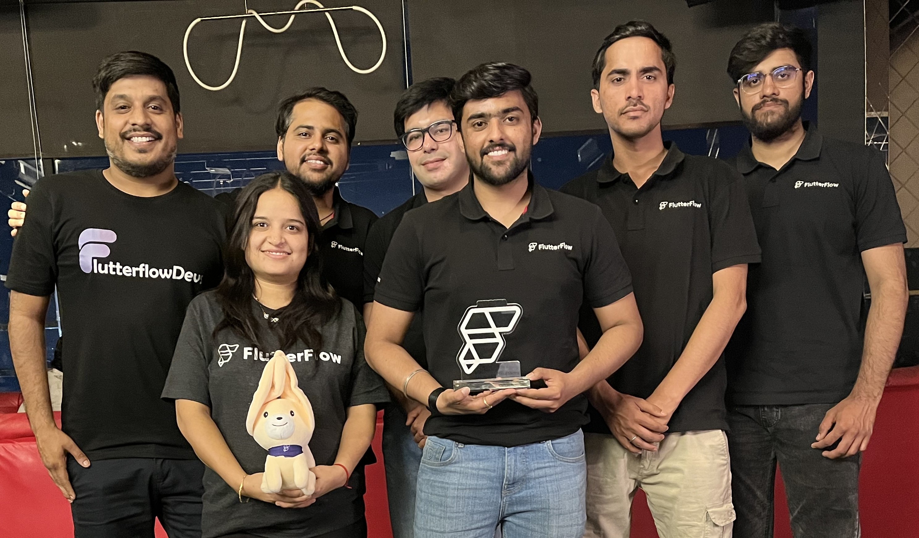 Arixlabs team getting FlutterFlow award