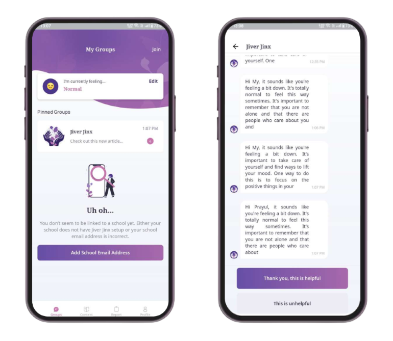 This Flutterflow Healthcare app's group chat feature connects students, combats bullying, and offers support during tough times.