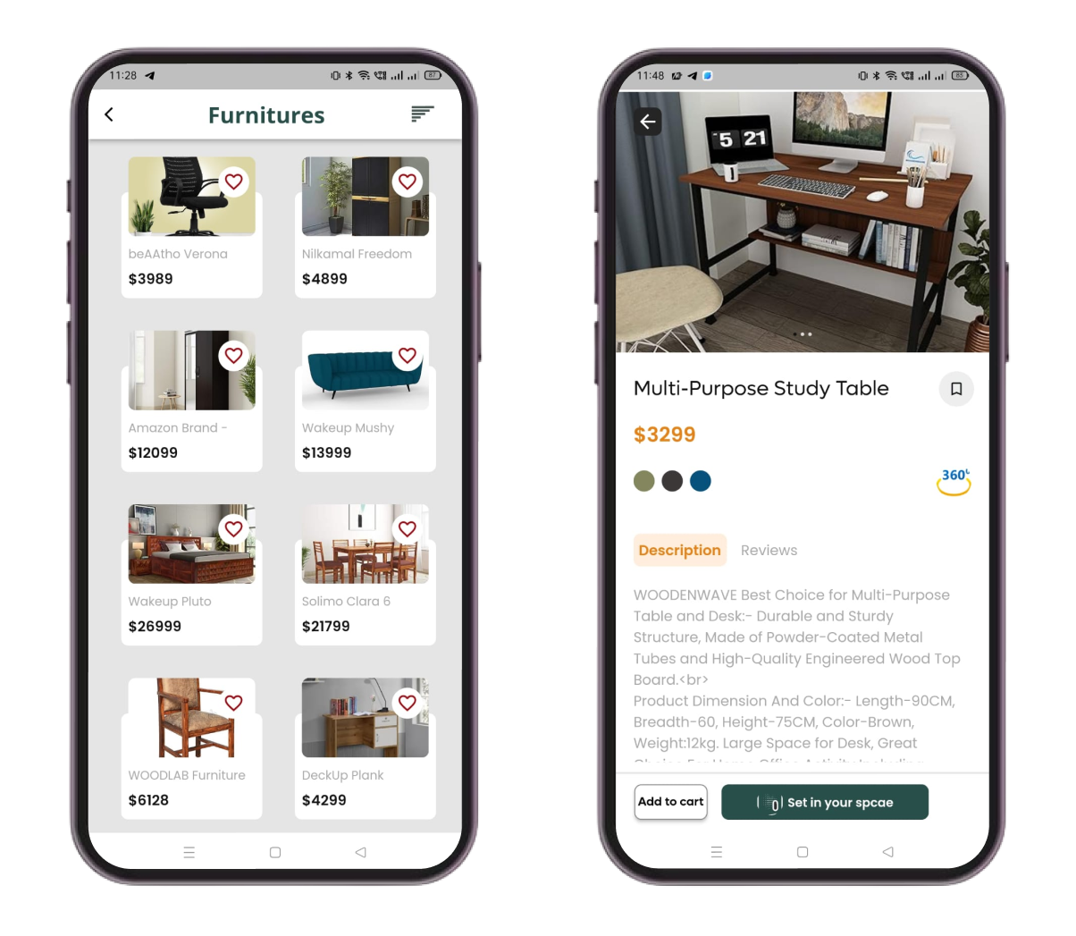 This Flutter AR app deliver best features to users like 360degree view of product desciption and reviews of product.