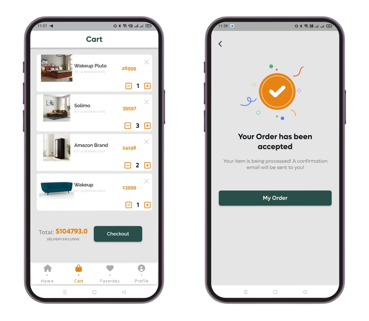 The Checkout process in the Flutter AR App is so smooth and secure , so customer can buy their favorite product with peace in mind.