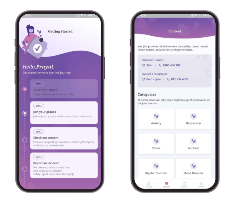 This student-focused Flutter mental health care app provides information on various concerns like depression, anxiety, and stress, all in a user-friendly interface.