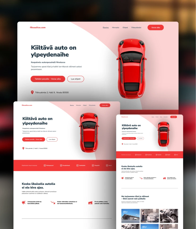 Autoalan yritykselle verkkosivut
Raikkaat ja modernit verkkosivut palvelulle, joka vaatii luottamusta.