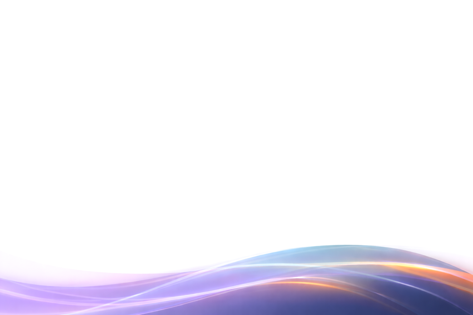 Abstract horizontal wavy lines in purple, blue, and orange on white background.