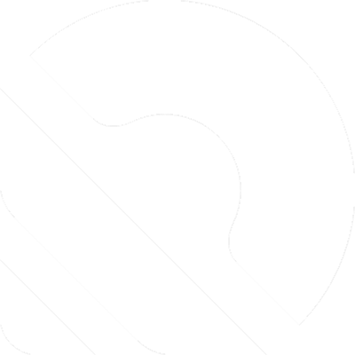 Abstract circular shape with diagonal slashes and rounded edges in black and white.