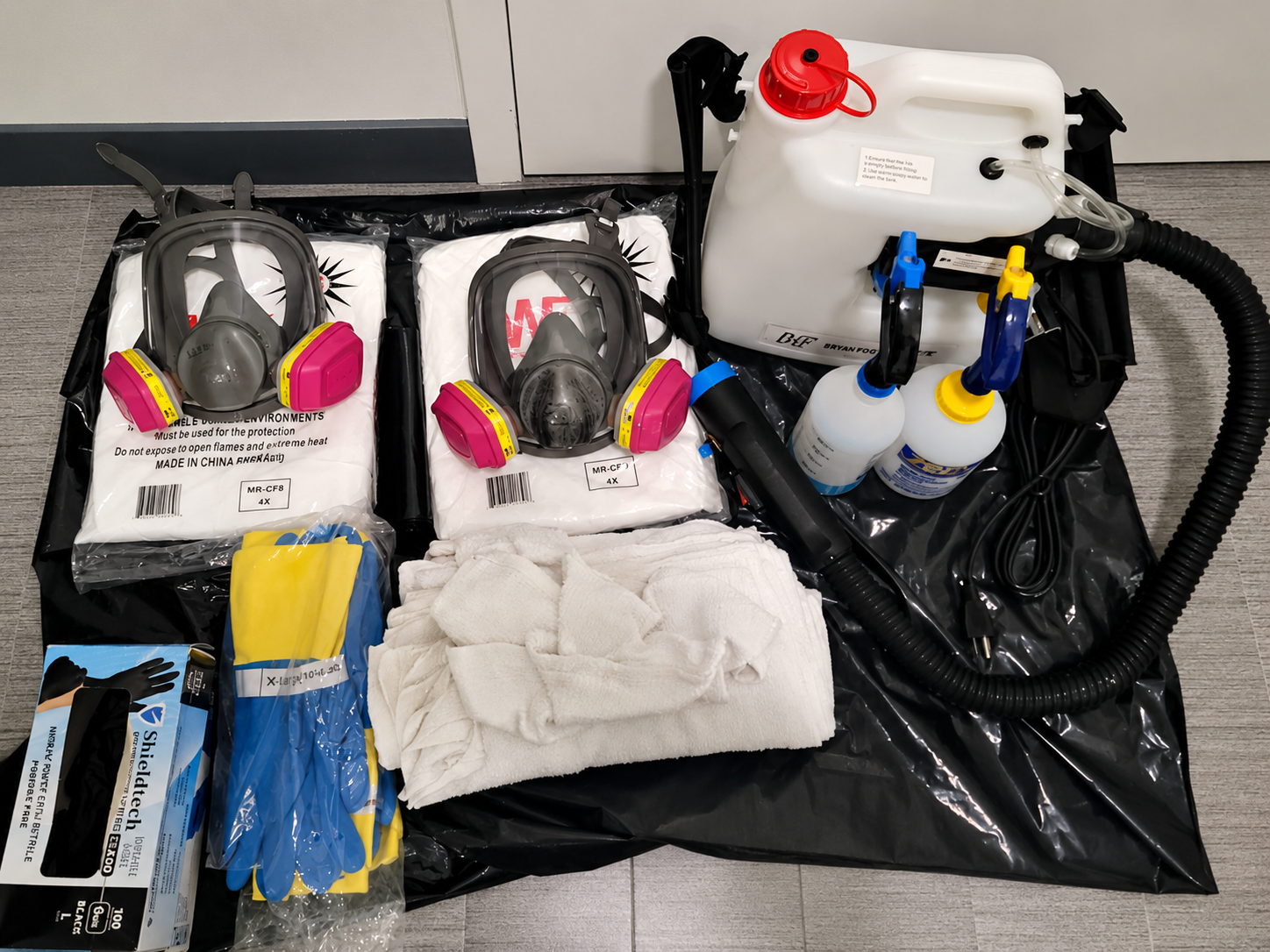 Professional blood cleanup and biohazard decontamination equipment — certified specialists