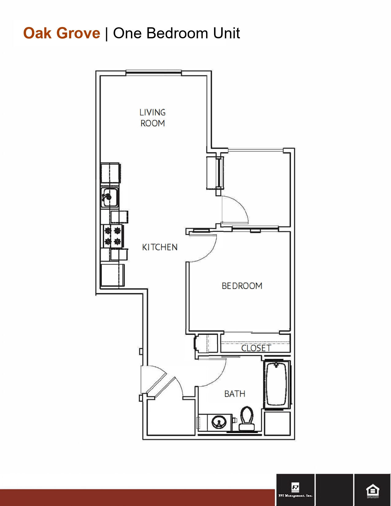 1x1 floor plan