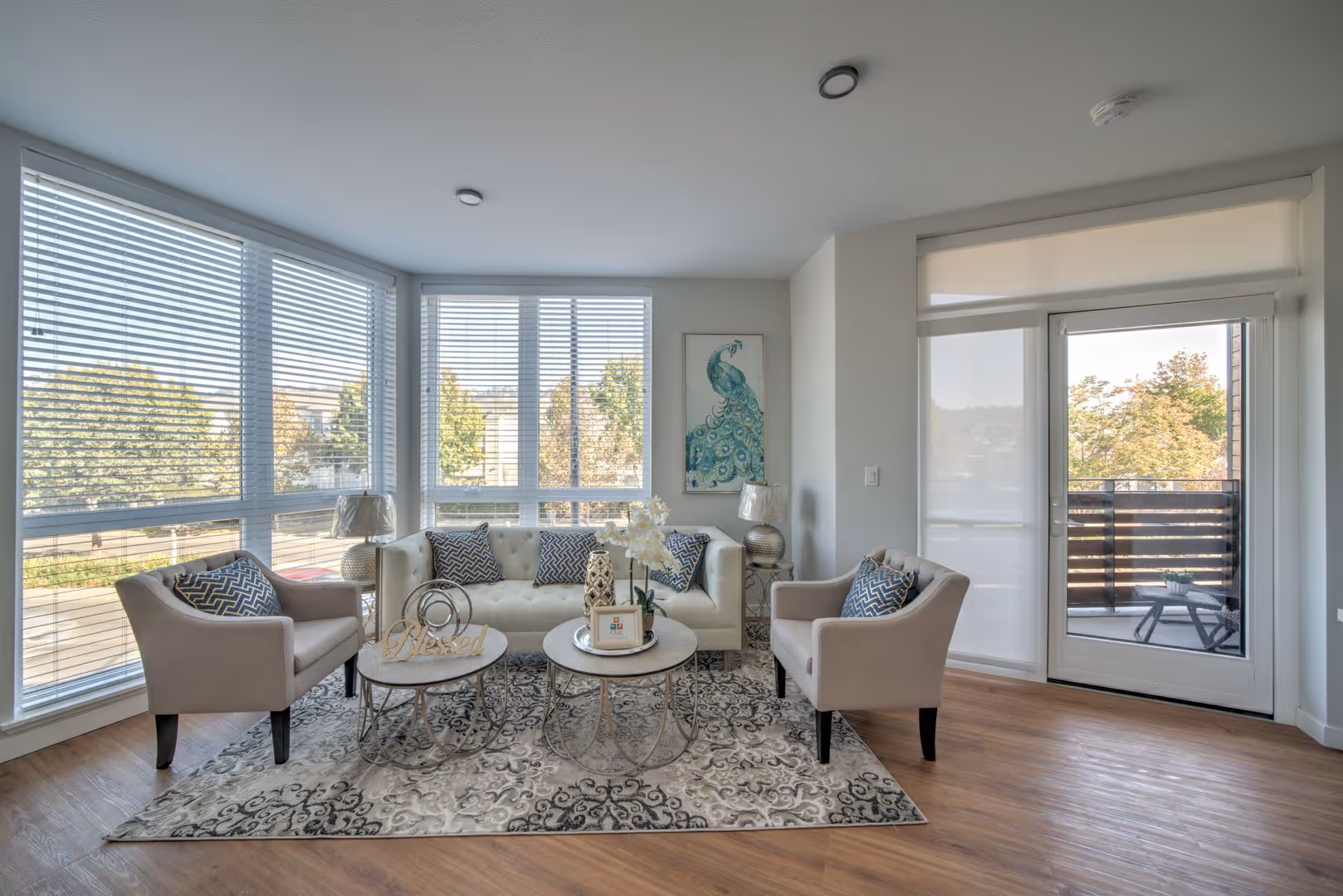 living room with table and chairs