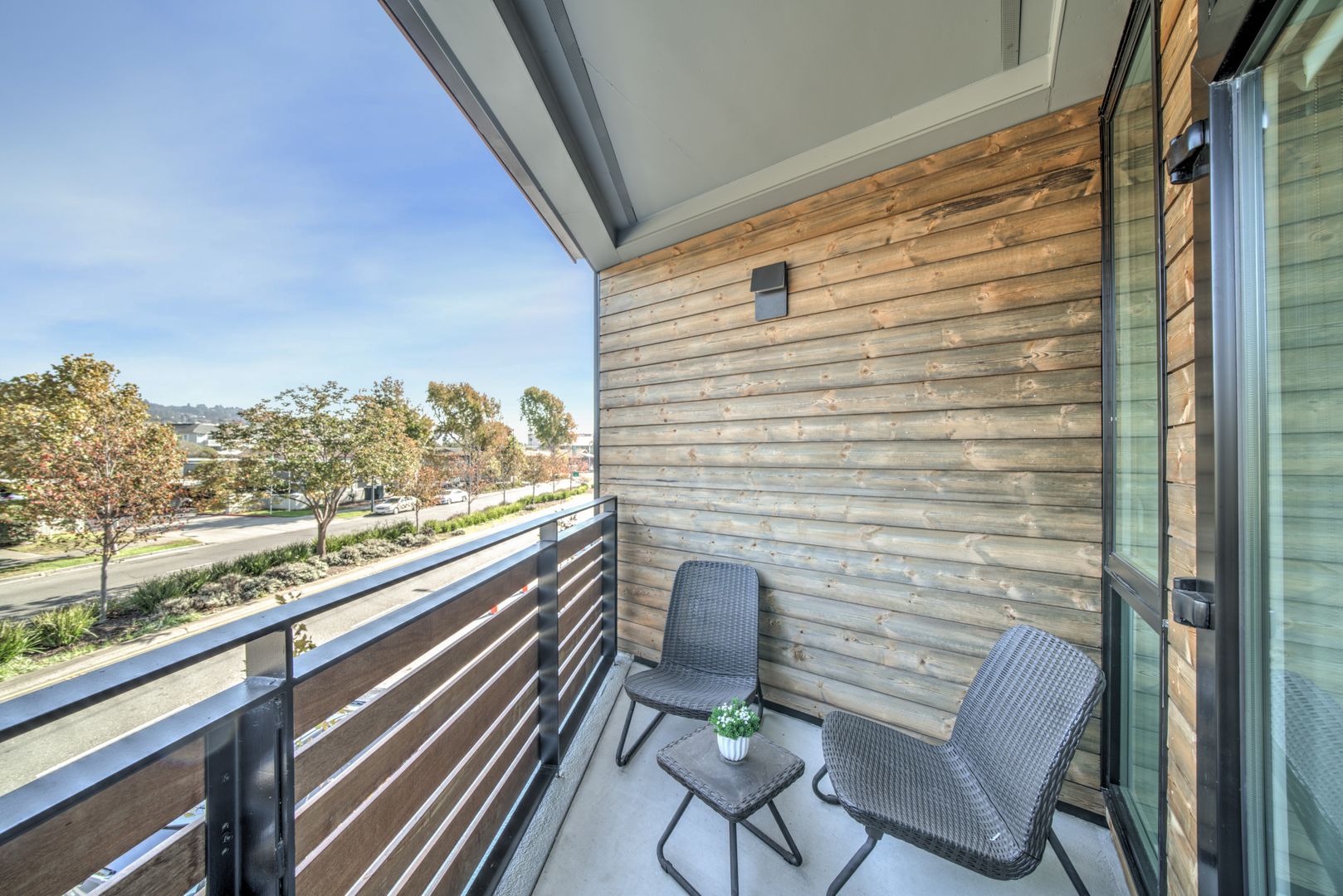 patio with chairs on it