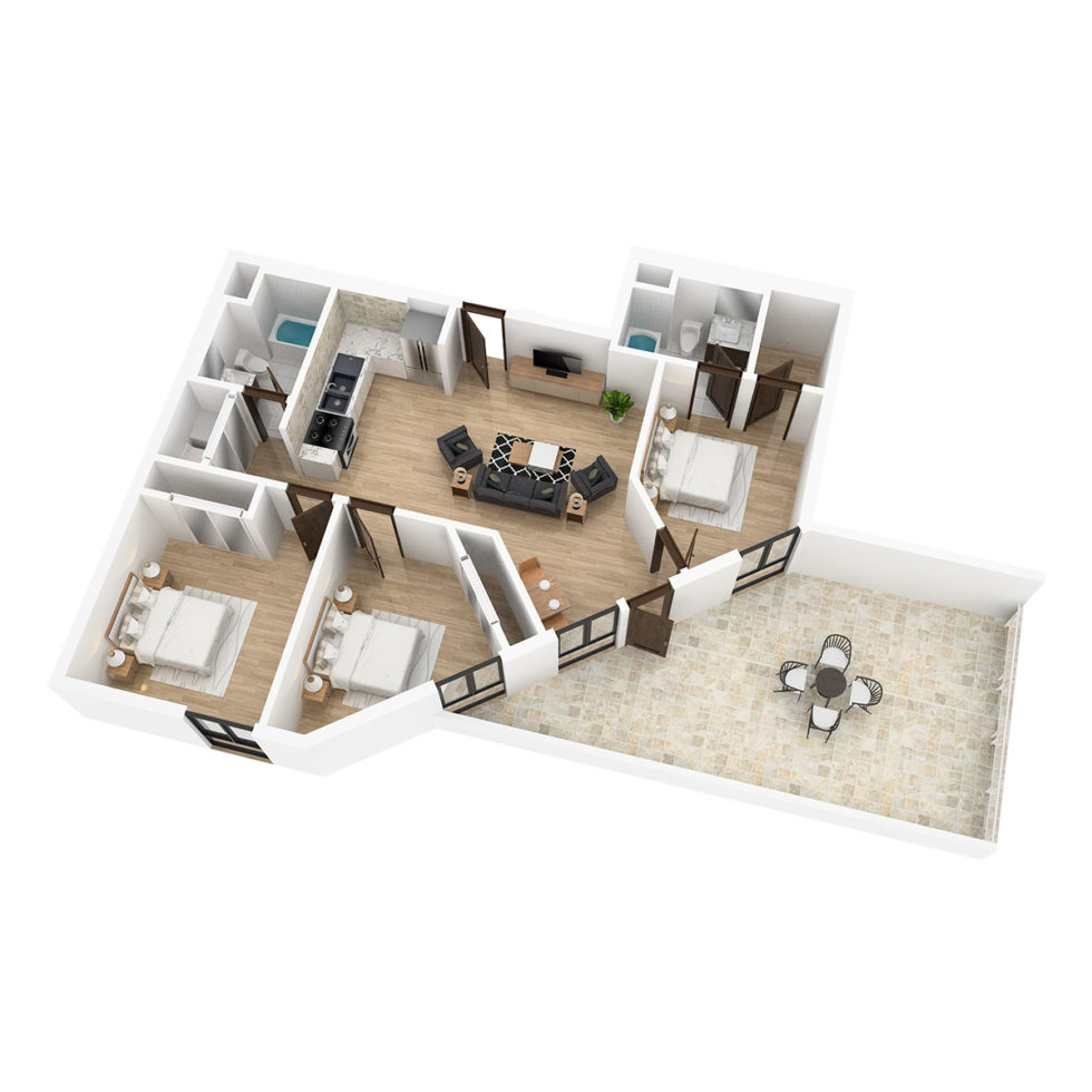 3 bedroom layout