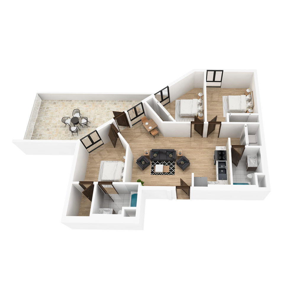 3 bedroom layout