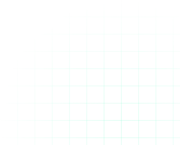 Decorative grid pattern with light blue and gray squares forming a circular shape on a black background.