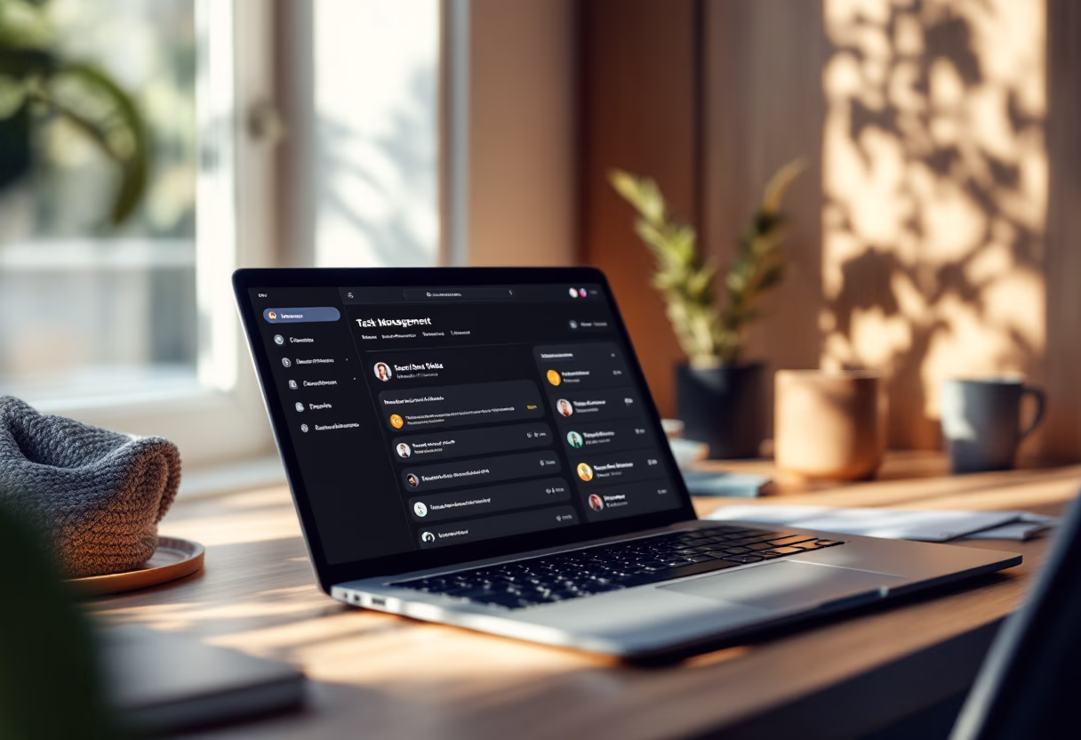 interface of task management module (for a productivity tools business)