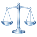 A silver scale with a black background.