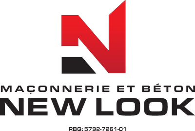 Logo de New Look Maçonnerie et Béton avec un grand N rouge stylisé.
