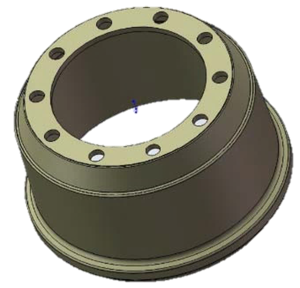Brake drum part under inspection