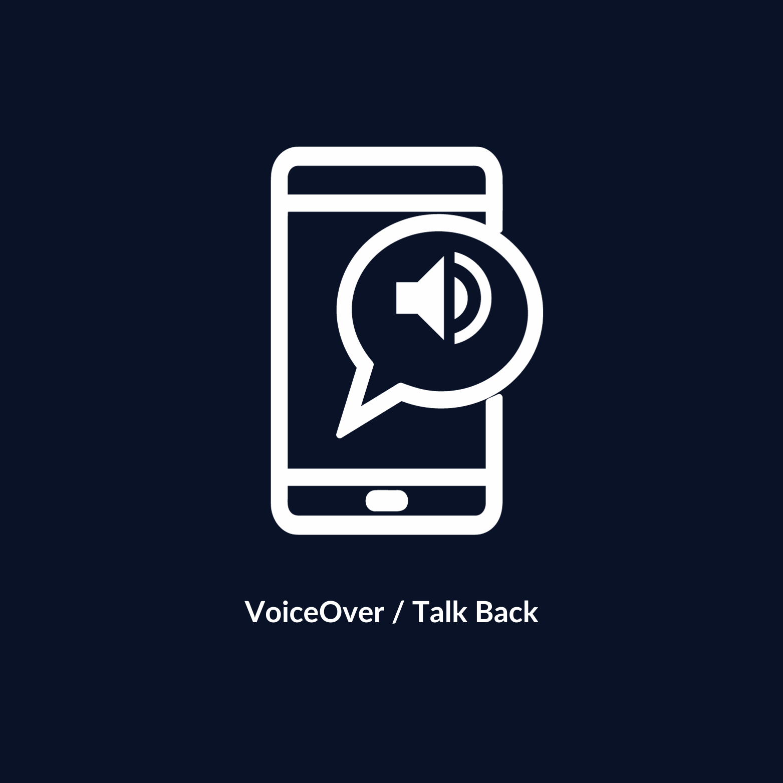 VoiceOver ist eine durch Gesten gesteuerte Funktion zum Vorlesen von Bildschirminhalten.
