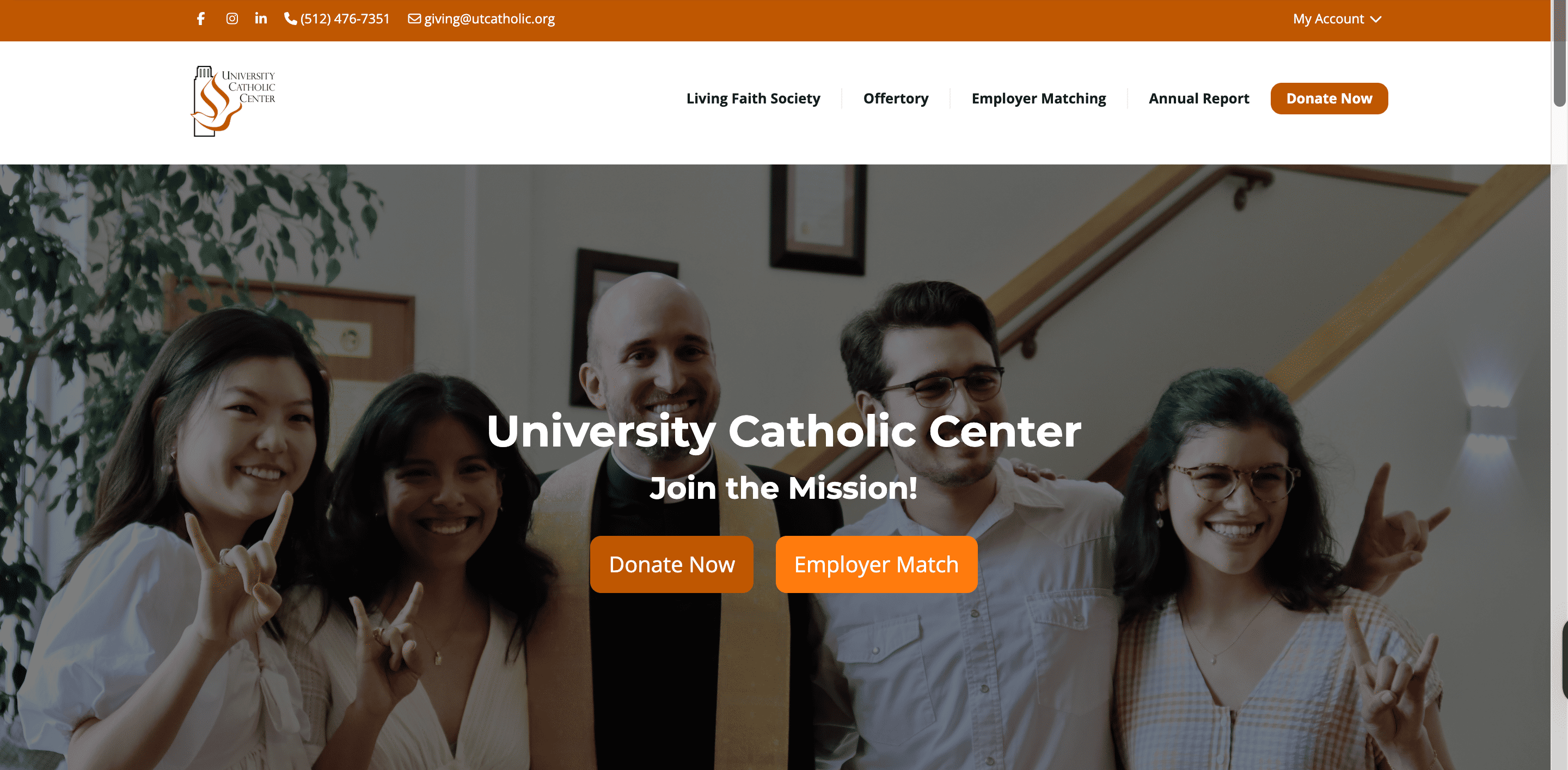After — University Catholic Center giving site redesign