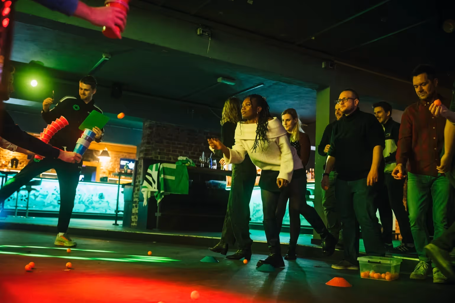 Team challenge bei einem teambuilding event