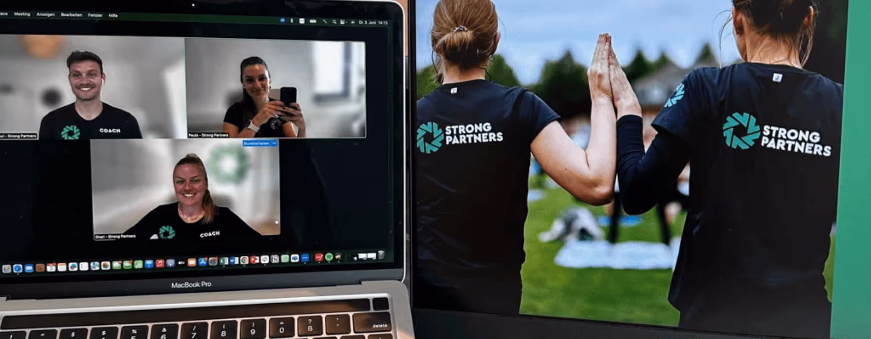 Strong Partners Remote Lunch & Learn Setup auf dem Laptop