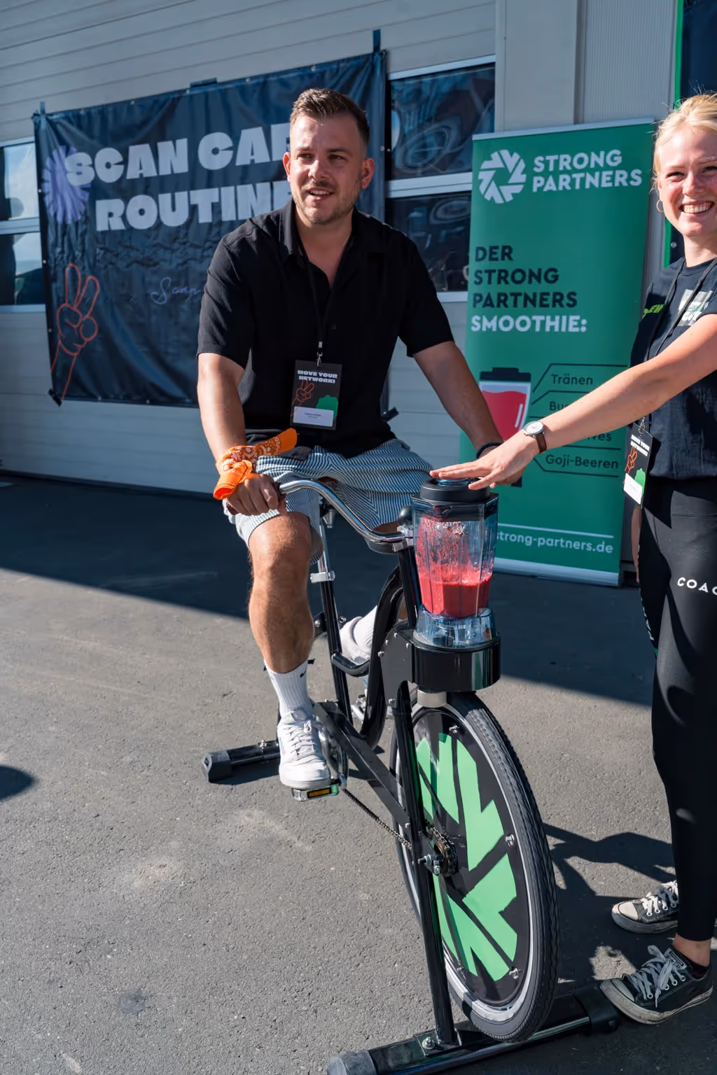 Smoothie Bike im Einsatz auf einem Gesundheitstag