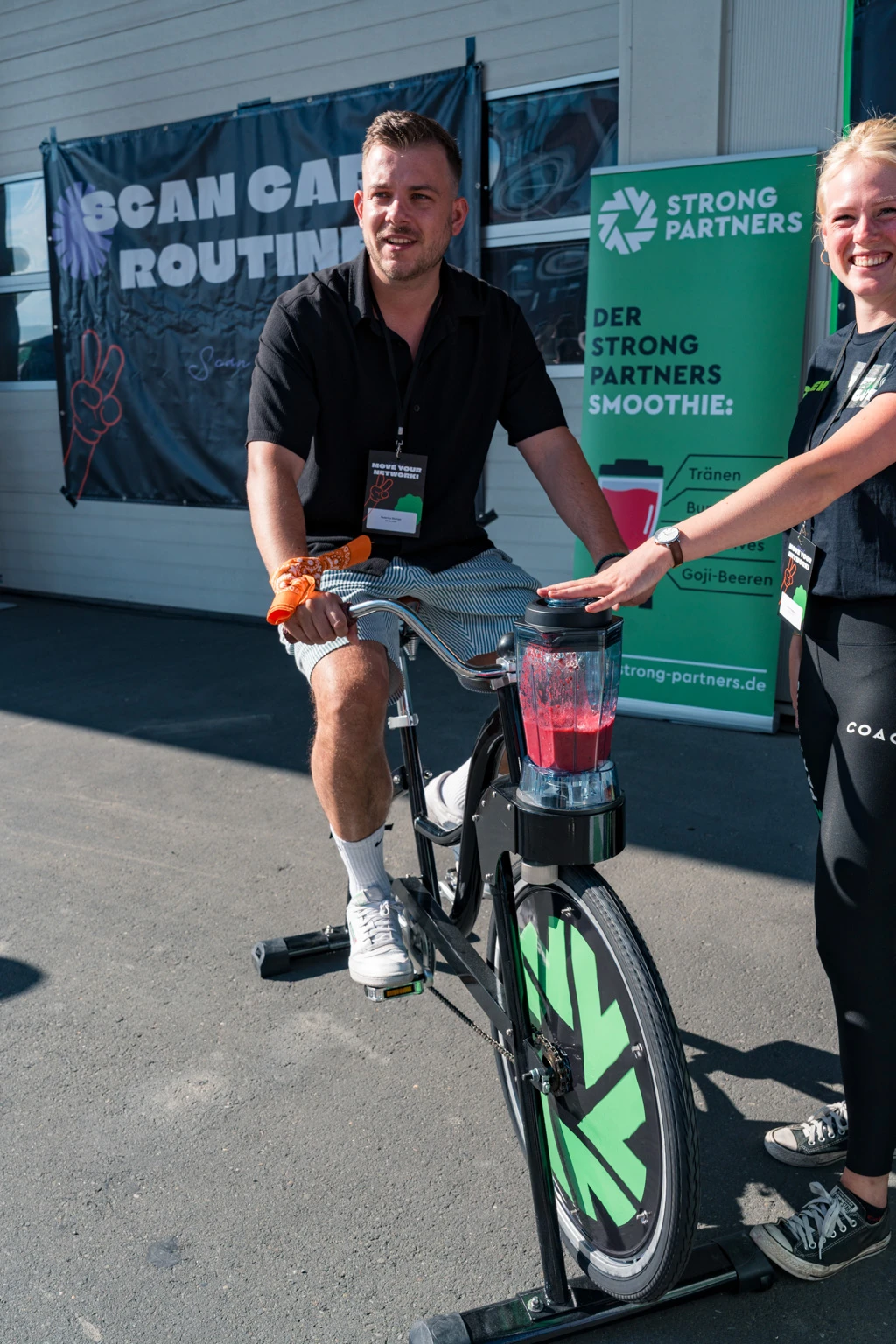 Smoothie Bike im Einsatz auf einem Gesundheitstag