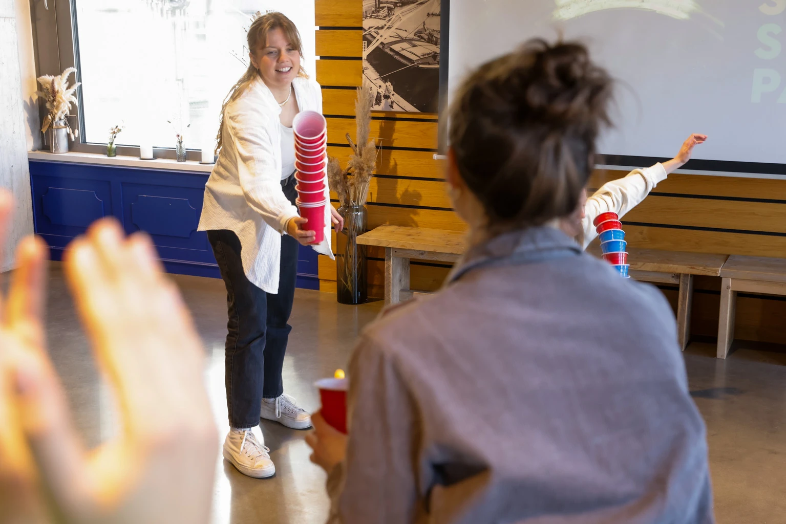 Interaktives Spiel während des Strong Partners Work-Life-Balance-Workshops