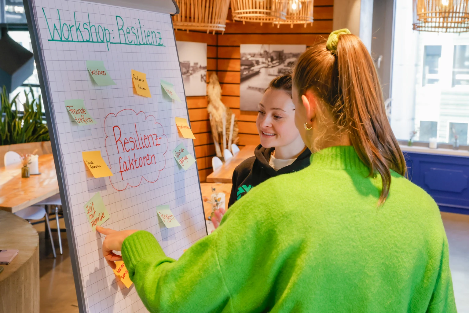 Strong Partners Coach an einem Flipchart in einem Workshop