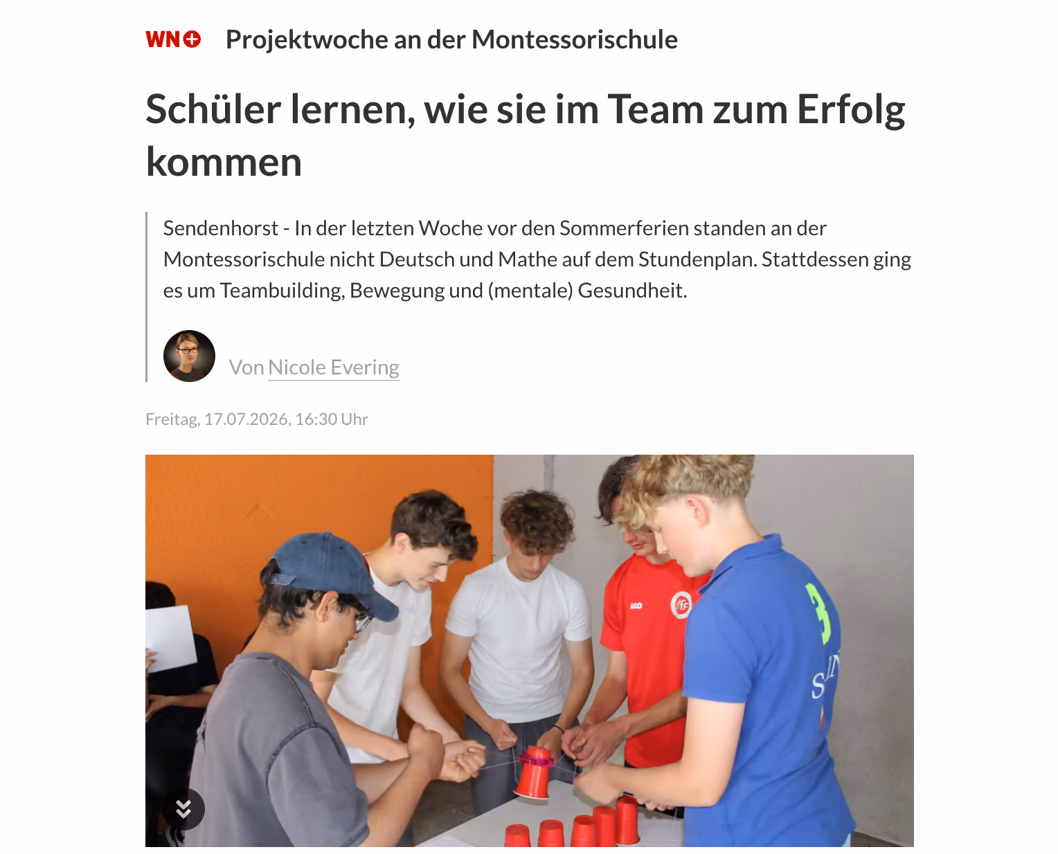Projektwoche: Teambuilding, Bewegung und mentale Gesundheit