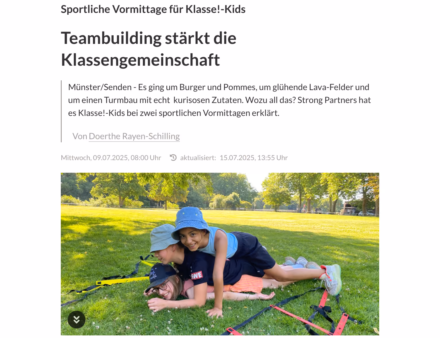 Teambuilding stärkt die Klassengemeinschaft
