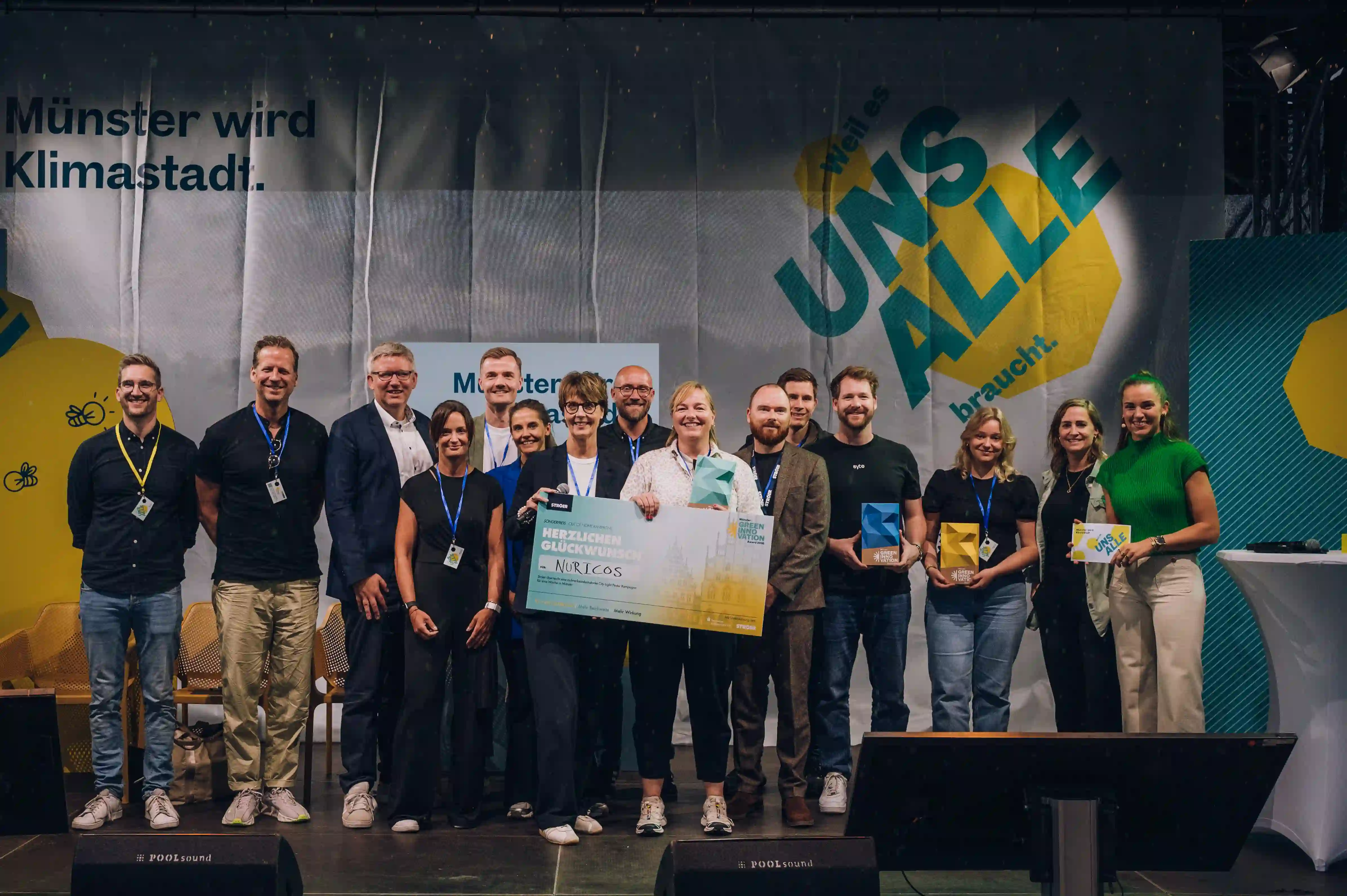 Gruppenfoto von der Münster Green Innovation Award Verleiihung