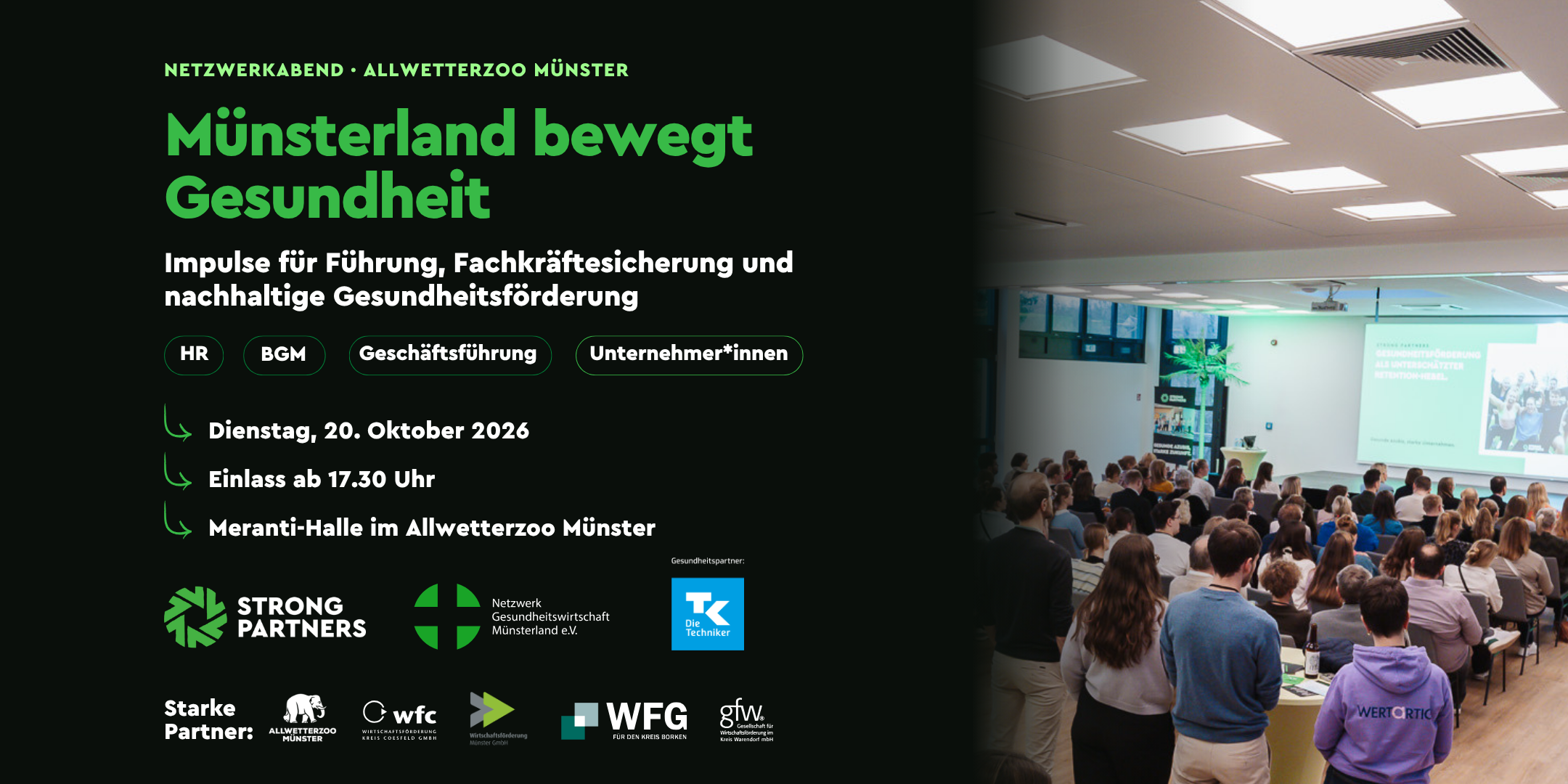 Event Header zur Veranstaltung Netzwerkabend Münsterland bewegt Gesundheit im Allwetterzoo Münster