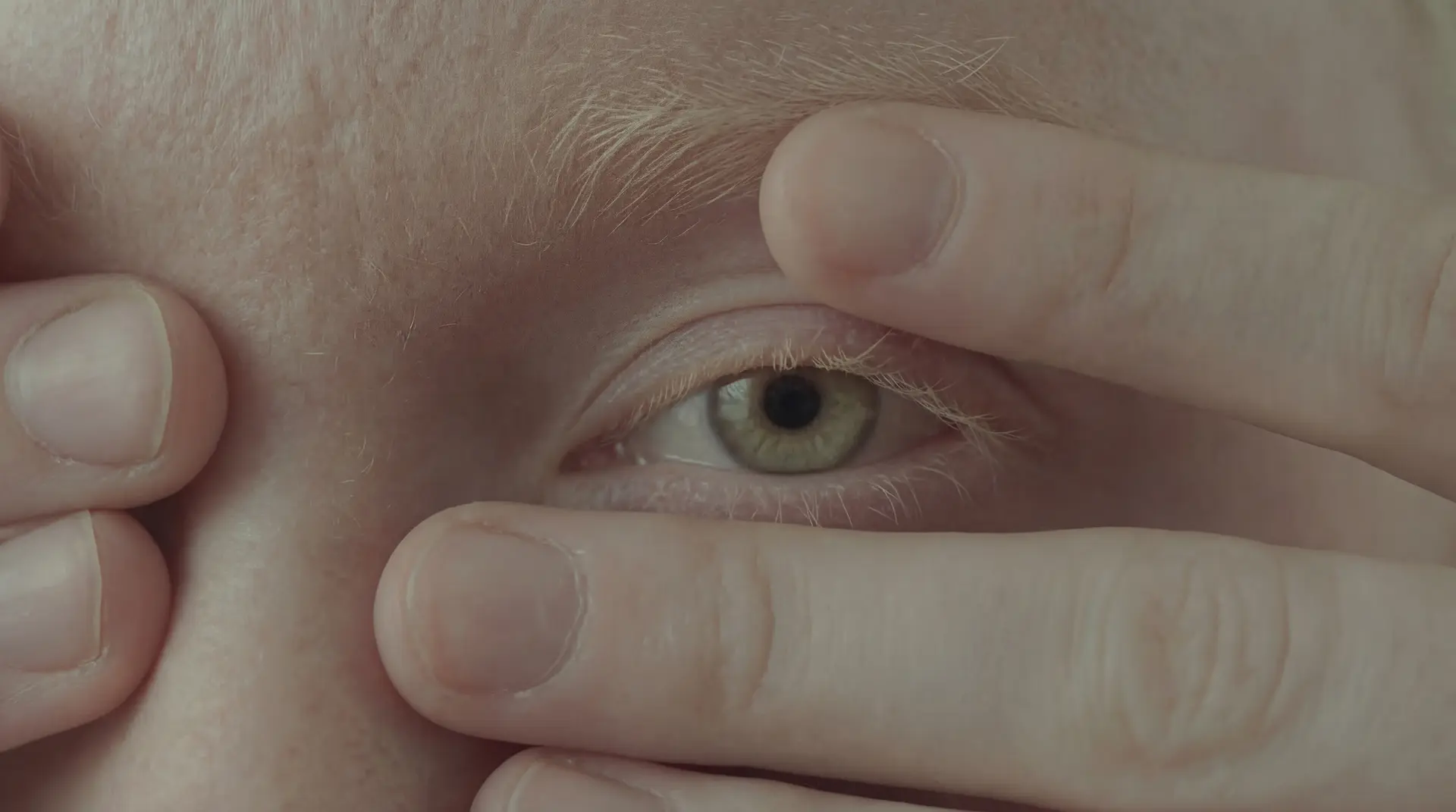 Osmose - mains sur les yeux -  film IA - Maison Septembre