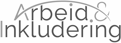 Logo med teksten Arbeid & Inkludering med en buet linje over bokstavene.
